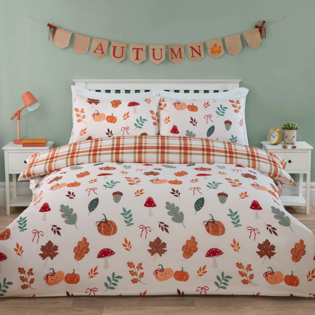 Autumn Friends Duvet Set Rust Single - image 1