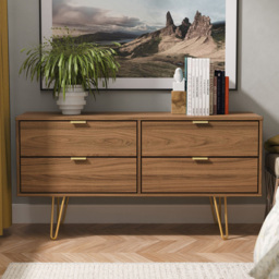 Crowndale Hong Kong 4 Drawer Carini Walnut Bed Box Ready Assembled