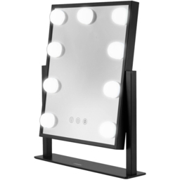Carmen Hollywood 30 x 25cm 9 Bulb Black Metal Vanity Mirror