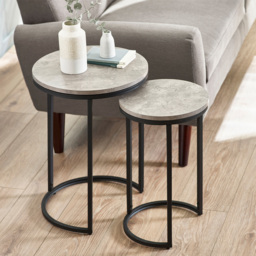 Julian Bowen Staten Concrete Round Nest of Tables Set of 2 - thumbnail 1
