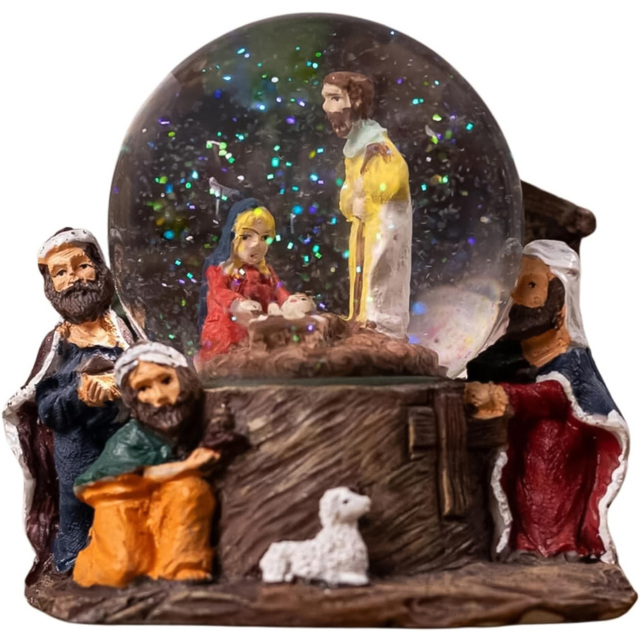 Marco Paul Jesus Christmas Nativity Scene Snow Globe 15cm - image 1