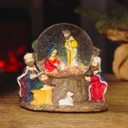 Marco Paul Jesus Christmas Nativity Scene Snow Globe 15cm - thumbnail 2
