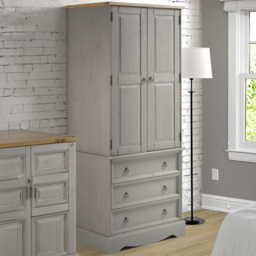 Core Products Corona 2 Door 3 Drawer Grey Wardrobe - thumbnail 1