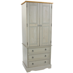 Core Products Corona 2 Door 3 Drawer Grey Wardrobe - thumbnail 2