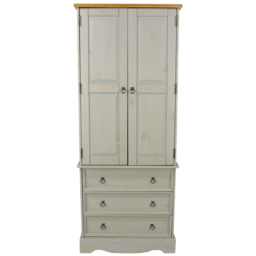 Core Products Corona 2 Door 3 Drawer Grey Wardrobe - thumbnail 3