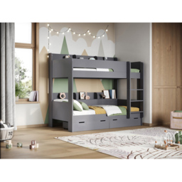Flair Eddie Wooden Grey Bunk Bed with Storage - thumbnail 3