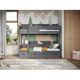 Flair Eddie Wooden Grey Bunk Bed with Storage - thumbnail 2