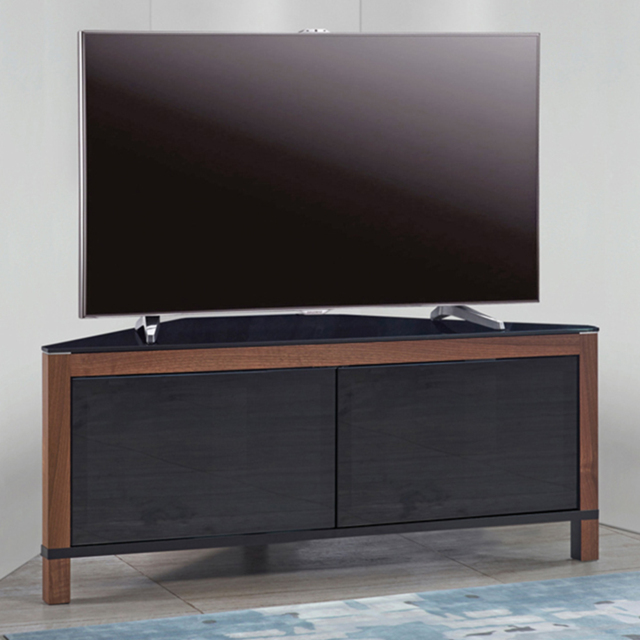 MDA Designs VOLANS 2 Door Black and Walnut TV Cabinet - image 1