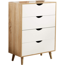 Home Source Boden Oak and White 4 Drawer Chest of Drawer - thumbnail 2