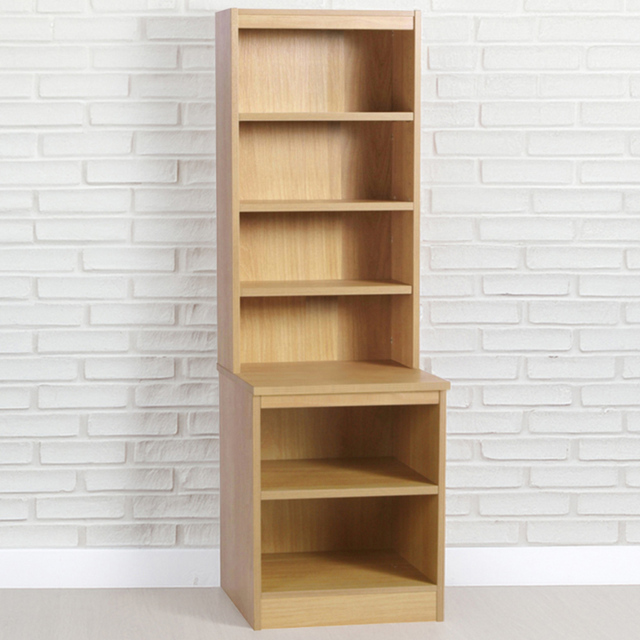 R White Cabinets Brown 6 Shelf Bookcase with Hutch - image 1