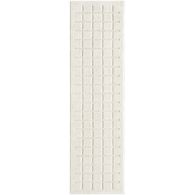 Desire Rugs Aya Embossed Cube Design Cream Rug 60 x 220cm - image 1