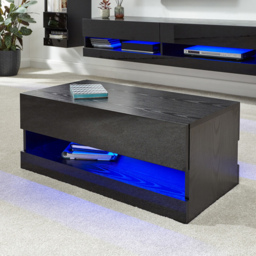 GFW Galicia Black LED Lift Up Coffee Table