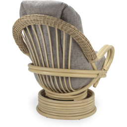Desser Arlington Grey Natural Rattan Swivel Rocker Chair - thumbnail 3