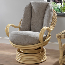 Desser Arlington Grey Natural Rattan Swivel Rocker Chair