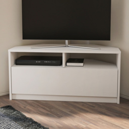 Decorotika Comero White Single Door 2 Shelf Corner TV Unit