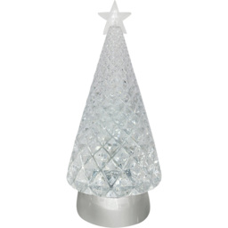White Glitter Crystal Spinning LED Christmas Tree 12cm - thumbnail 3