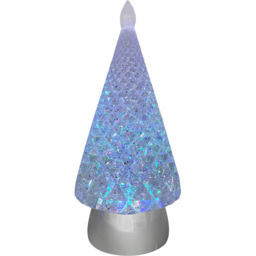 White Glitter Crystal Spinning LED Christmas Tree 12cm - thumbnail 4
