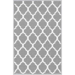 Desire Rugs Grey Anti Slip Trellis Design Door Mat 80 x 300cm