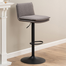 Florence Flynn Light Grey and Brown Swivel Bar Stool
