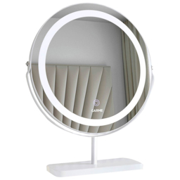 CARME Home Ava White Marble Touch Sensor LED Light Mirror