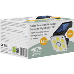 St Helens Black Solar Powered Outdoor Security Light with PIR - thumbnail 3