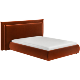 SOLACE+CO Sigrid Burnt Orange Double Velvet Ottoman Bed - thumbnail 2