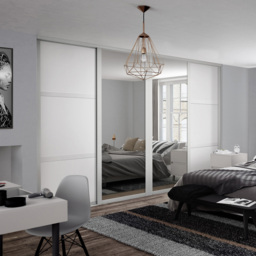 Spacepro Shaker 4 Door White Frame Mirror Sliding Wardrobe Kit 2898mm - thumbnail 2