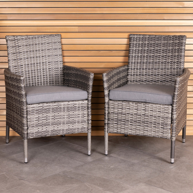 Charles Bentley Pair of Rattan Chairs Grey - image 1