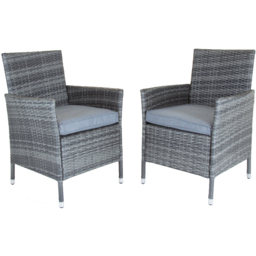 Charles Bentley Pair of Rattan Chairs Grey - thumbnail 2