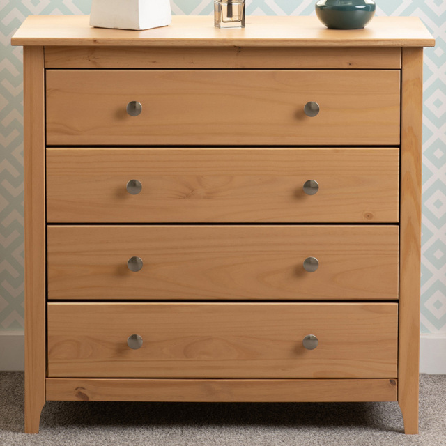 Seconique Oslo Antique Pine 4 Drawer Chest of Drawers - image 1