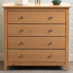 Seconique Oslo Antique Pine 4 Drawer Chest of Drawers