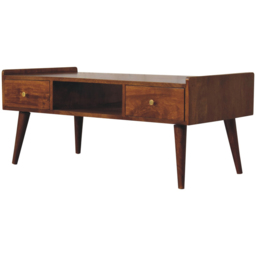 Artisan Furniture Chestnut 4 Drawer Single Shelf Elevated Mango Wood Coffee Table - thumbnail 3