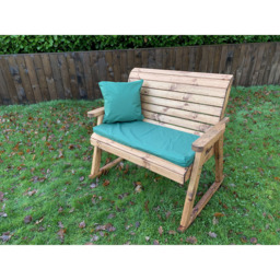 Charles Taylor 2 Seater Rocker Bench with Green Cushions - thumbnail 4