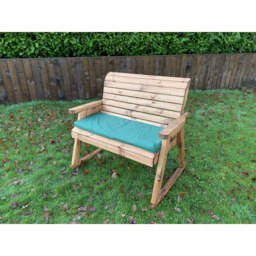 Charles Taylor 2 Seater Rocker Bench with Green Cushions - thumbnail 3
