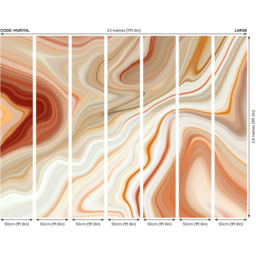 Origin Murals Marbled Ink Orange Wall Mural - thumbnail 3