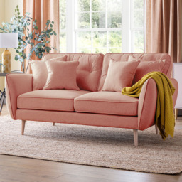 Opry Faro 2 Seater Button Back Coral Sofa