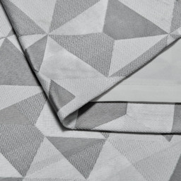 Alan Symonds Scandi Jacquard Lined Pencil Pleat Taped Top Curtains Silver and Grey 228 x 274cm - thumbnail 3
