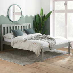 Denver Double Grey Wooden Bed - thumbnail 1