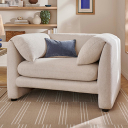 Harlow Cream Boucle Fabric Armchair