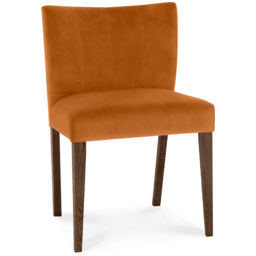Bentley Designs Turin Dark Oak Harvet Pumpkin Velvet Low Back Upholstered Chair Set of 2 - thumbnail 2
