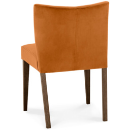 Bentley Designs Turin Dark Oak Harvet Pumpkin Velvet Low Back Upholstered Chair Set of 2 - thumbnail 4