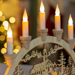 The Christmas Workshop LED Wooden Candle Bridge - thumbnail 3
