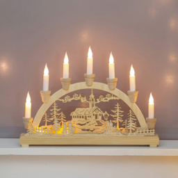 The Christmas Workshop LED Wooden Candle Bridge - thumbnail 2