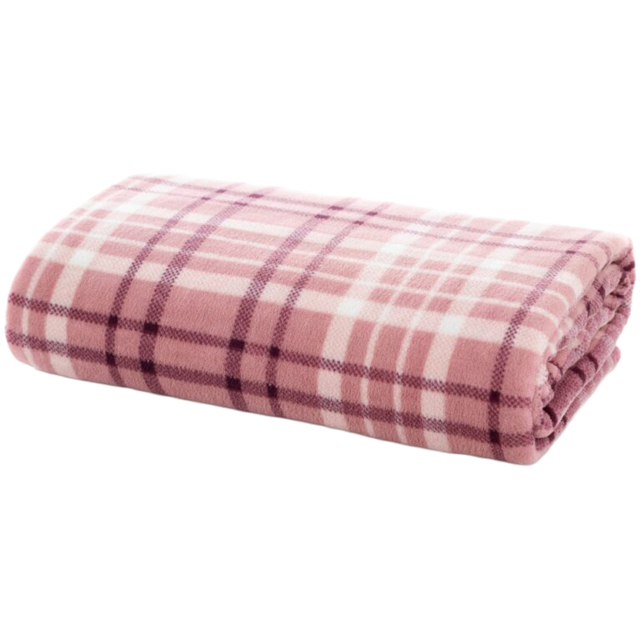 Deyongs Snuggle Touch Pink Check Pattern Throw 140 x 180cm - image 1
