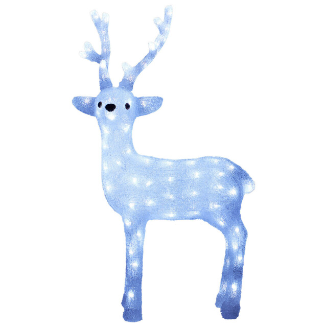 Cool White 100 LED Acrylic Stag Christmas Decoration 85cm - image 1