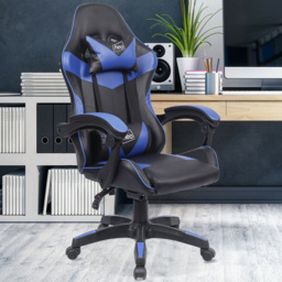 Neo Black and Blue PU Leather Swivel Office Chair