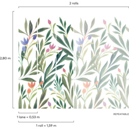 Grandeco Andrea Grass Flower 3 Lane Wall Mural - thumbnail 4