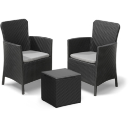 Keter Miami Vigo Graphite 2 Seater Wicker Garden Longue Set - thumbnail 2