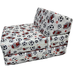 Kaikoo Single White Goal Print Foldable Chair Bed - thumbnail 2