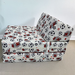 Kaikoo Single White Goal Print Foldable Chair Bed - thumbnail 1